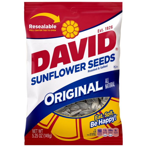 David David Original Sunflower Seeds 5.25 oz., PK12 2620046170